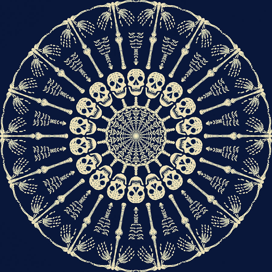 Pattern Digital Art - Bone Mandala by Ronda Broatch
