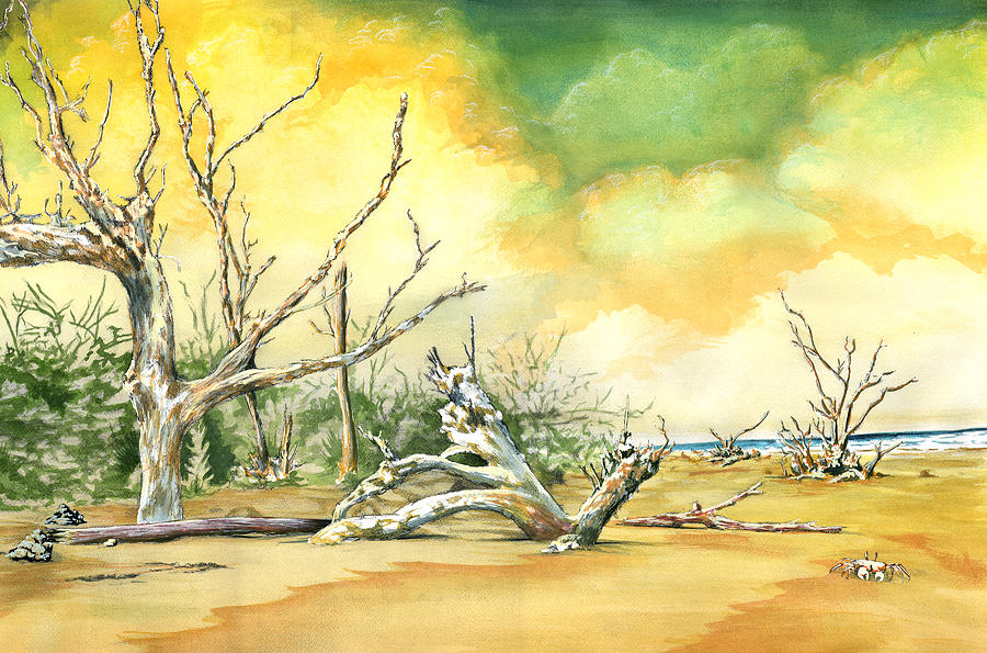 Boneyard Beach Painting by Thomas Hamm