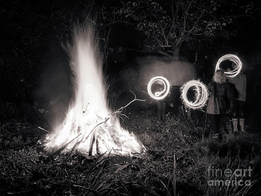 Bonfire - monochrome Photograph by Mariusz Talarek