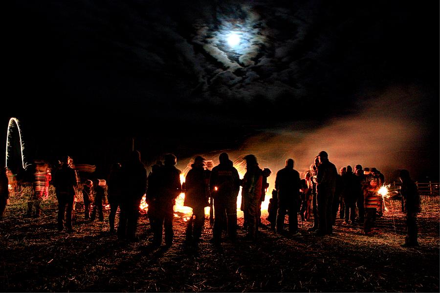 Bonfire Moon Photograph by David Matthews