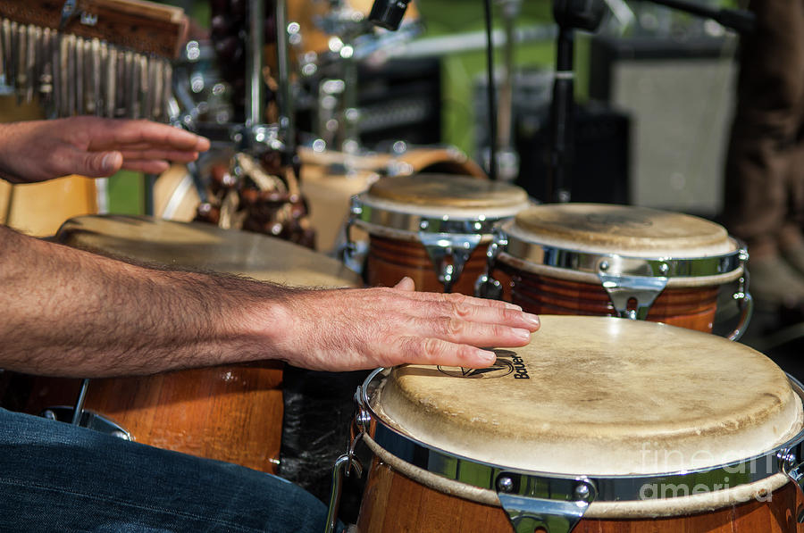 Bongo Hand Drums Photograph by Paul Warburton