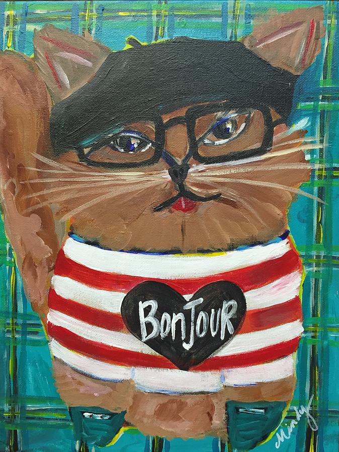 Bonjour Chat Painting By Mindy Carpenter