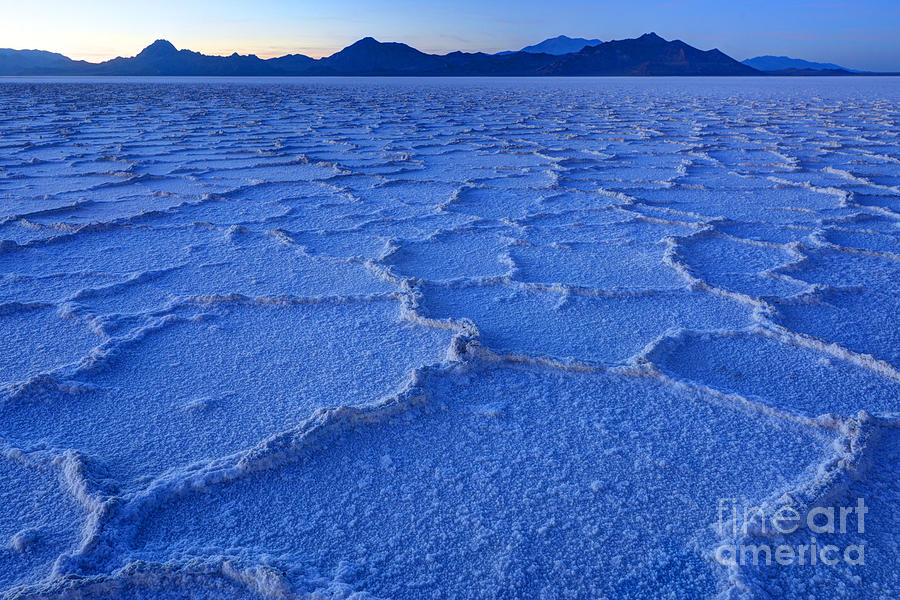 Bonneville Salt Flats at Dusk Photograph by Gary Whitton