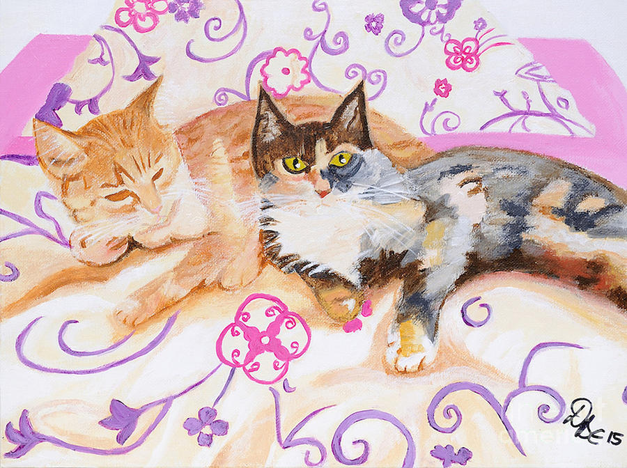 Cat Painting - Bonnie and Clyde by Art by Danielle