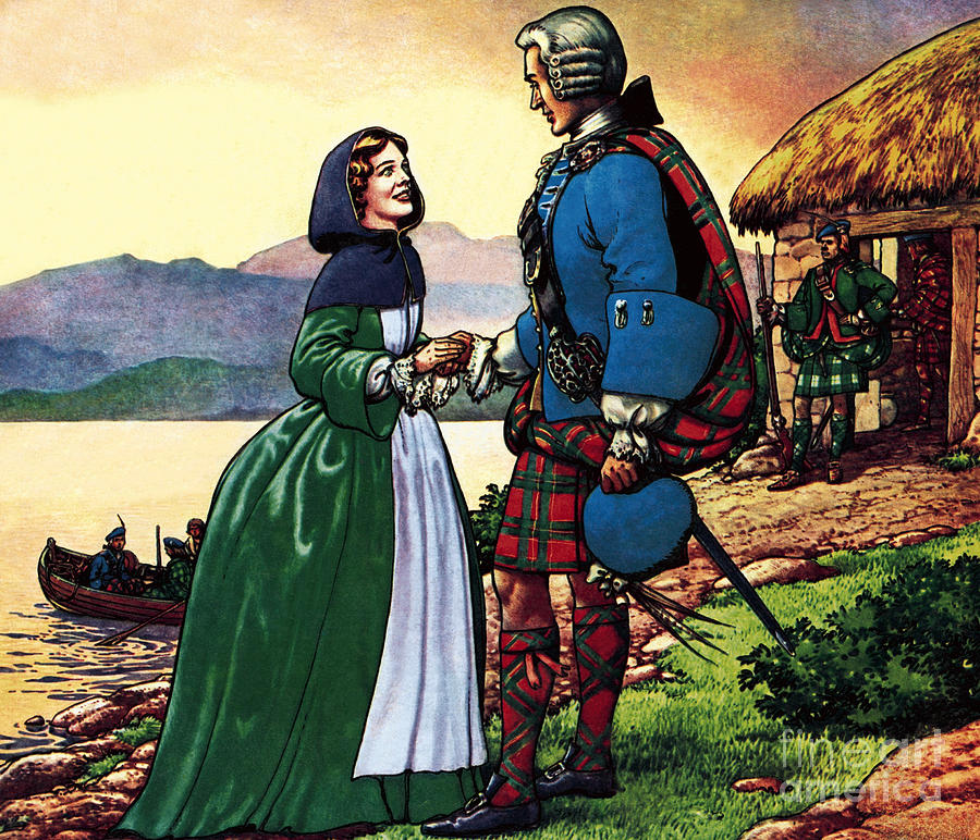 Bonnie Prince Charles and Flora Macdonald Painting by Pat Nicolle