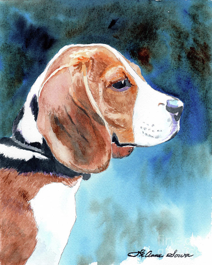  Dog Painting, Beagle painting, Dog Art, Beagle Art, Bonny Beagle Painting by LeAnne Sowa