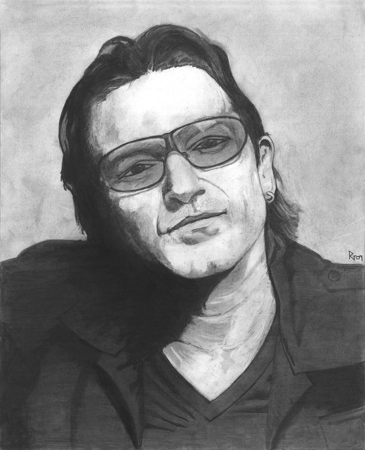 Bono Drawing - Bono by Russell Griffenberg