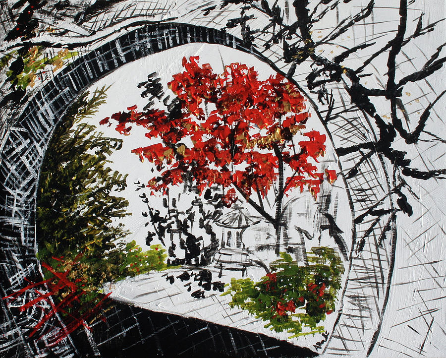 Maple Tree Painting - Bonsai and Penjing Museum 201731 by Alyse Radenovic