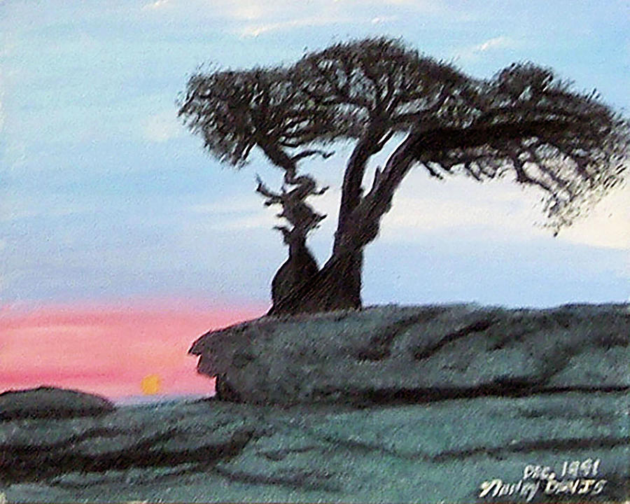 Nature Painting - Bonsai Tree by Nancy Davis