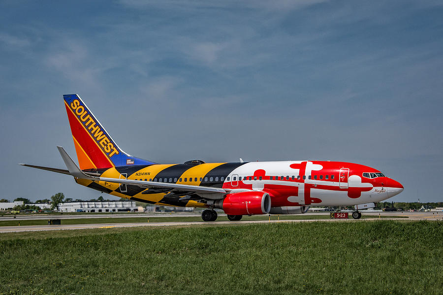 Airplane Photograph - Boeing 737 Maryland by Guy Whiteley