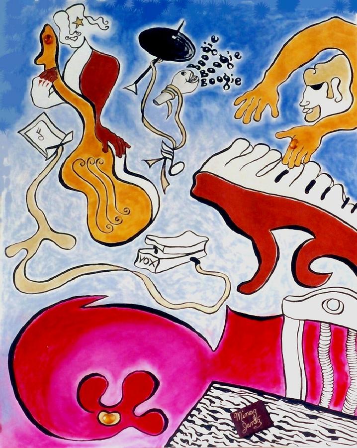 Boogie Blues Night  Painting by Minaz Jantz