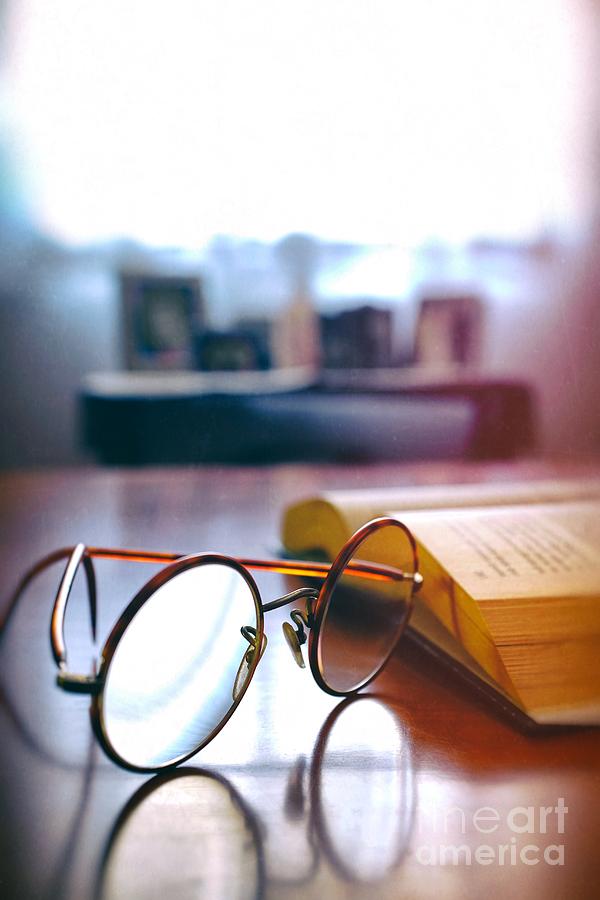 Goggle Photograph - Book and Glasses by Carlos Caetano