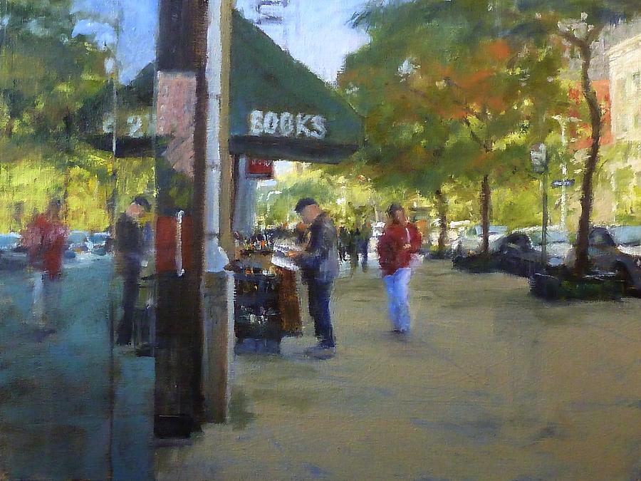 Book Browsing on Broadway Painting by Peter Salwen