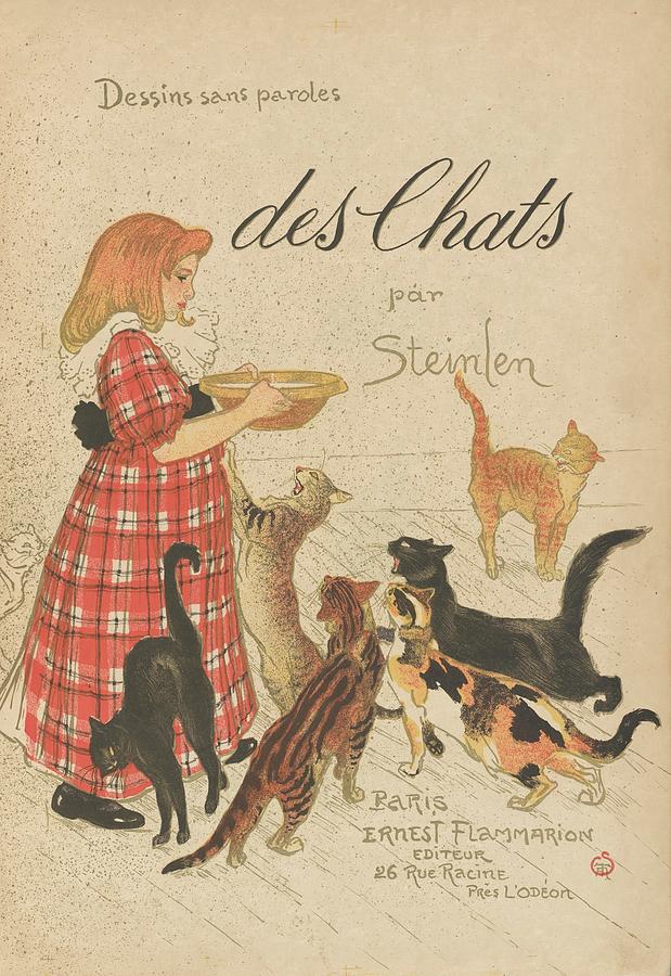 Book Des chats Painting by MotionAge Designs