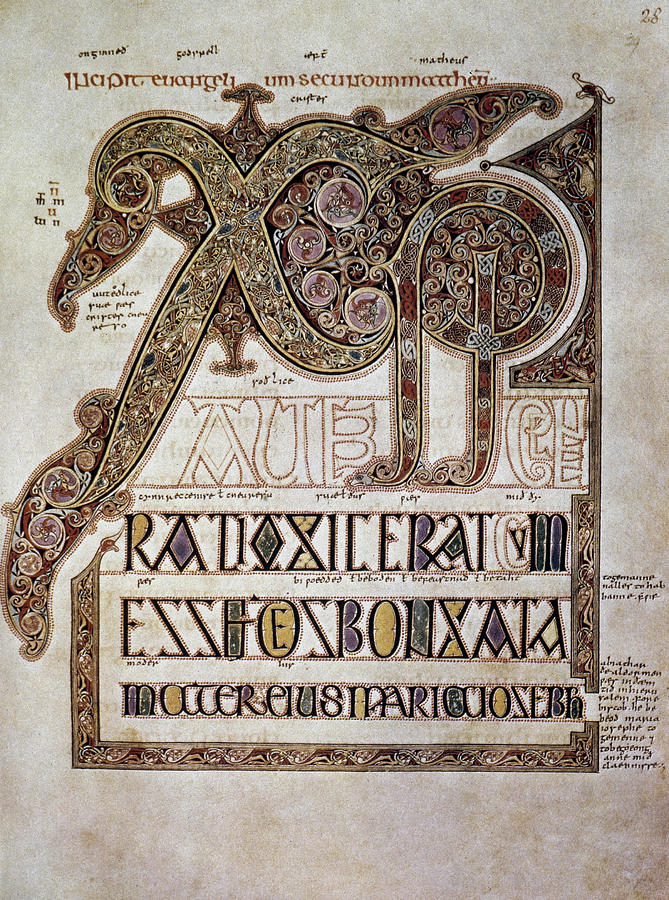 Book Of Lindisfarne Initial Photograph by Granger