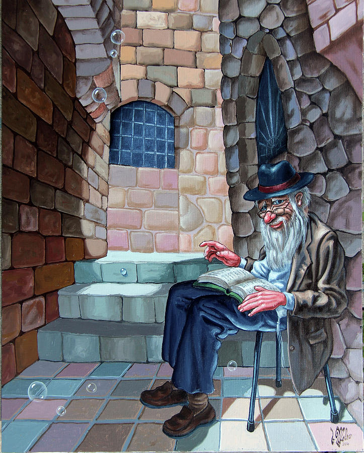 Bookish Man Painting by Victor Molev
