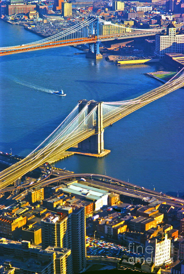 Booklyn and Manhattan Bridges Photograph by Larry Mulvehill
