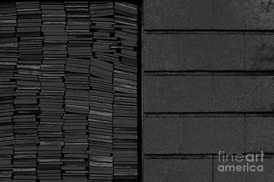 Books Stacked Against Cement Wall Abstract Photograph by Jim Corwin