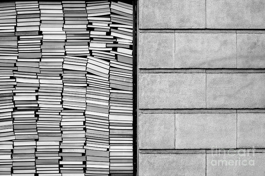 Books Stacked Against Window  Photograph by Jim Corwin