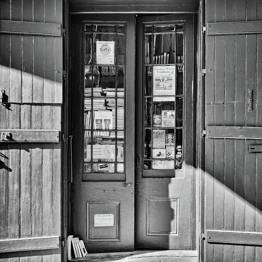 Bookstore - French Quarter - New Orleans - b/w Photograph by Greg Jackson