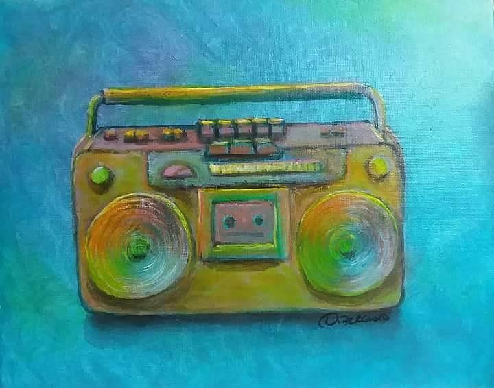 colorful boombox