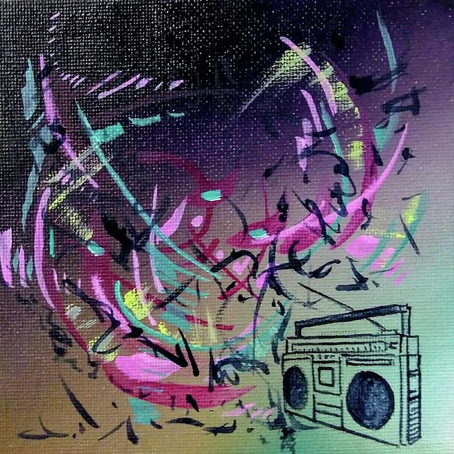 Boombox Painting by Jill Wells Art - Fine Art America