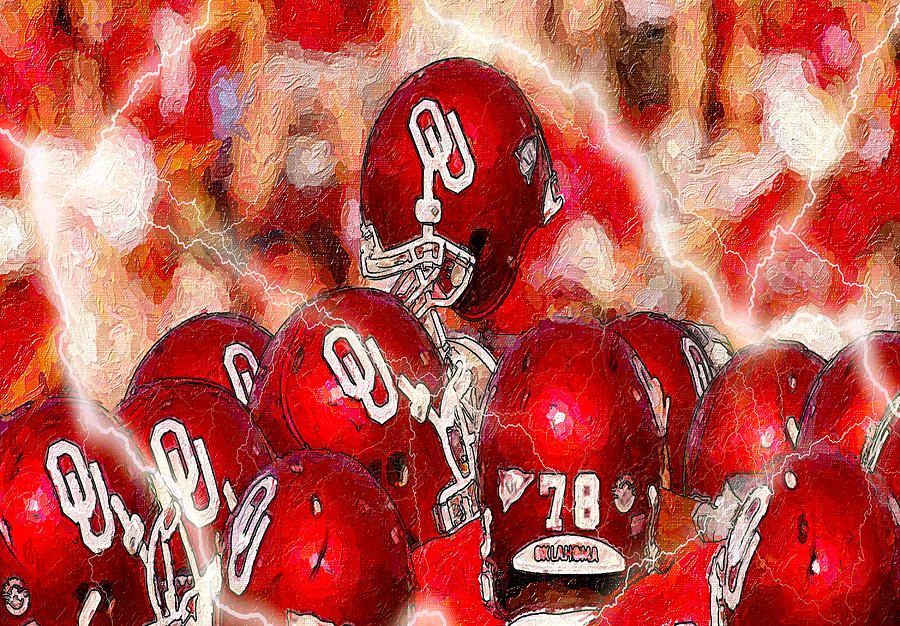 Boomer Sooner Lightning Painting by John Farr - Fine Art America