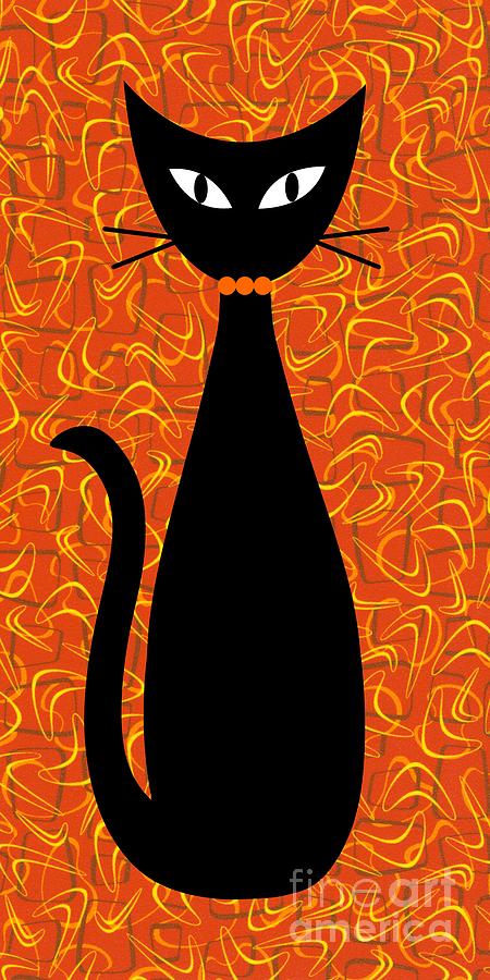 Boomerang Cat in Orange Digital Art by Donna Mibus