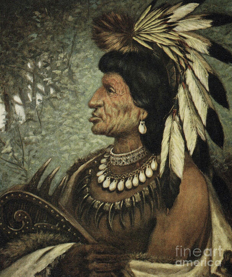 Portrait Painting - Boonark, Chieftain of the Bannock by American School