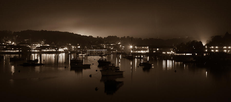 Boothbay Harbor at night Photograph by Kyle Lee