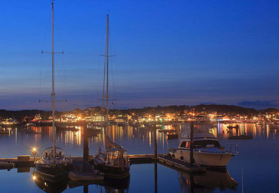 Boothbay Harbor at Twilight Photograph by John Burk