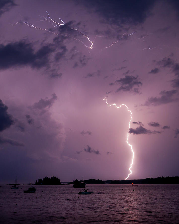 Boothbay Harbor Lightning Photograph by Colin Chase