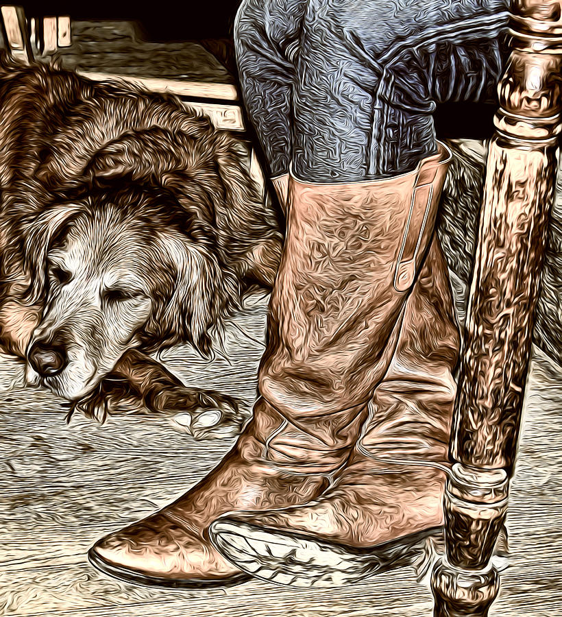 Boots and Buddy Antique Photograph by Judy Vincent