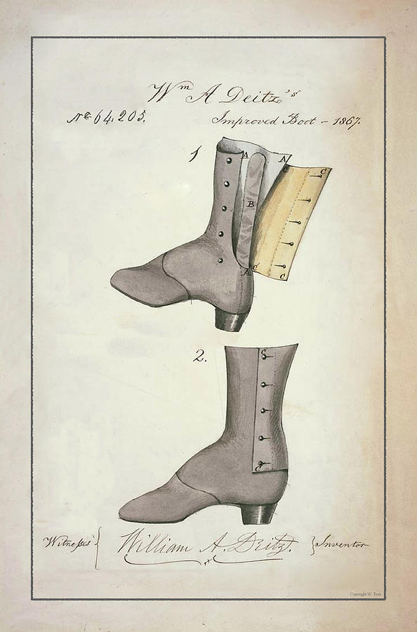 Boots Drawing by Vintage Pix