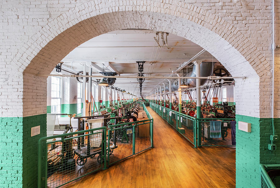 Brick Photograph - Boott Cotton Mill Weaving Room by Betty Denise