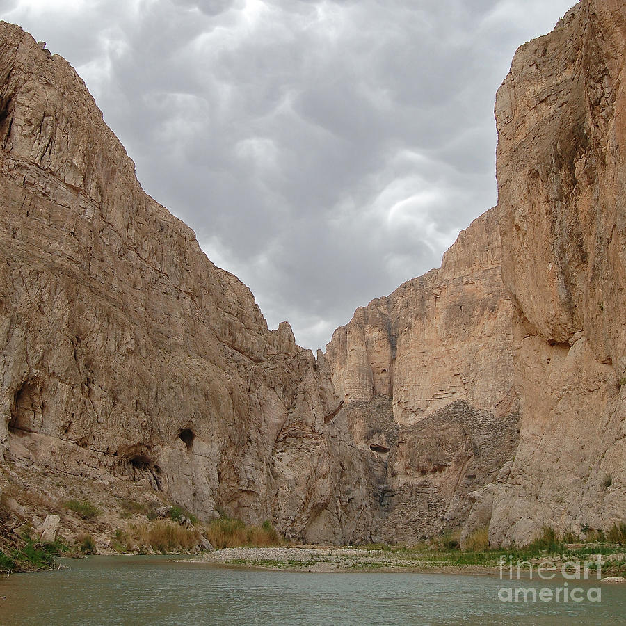 Boquillas Canyon and Scalloped Clouds Big Bend National Park Texas Square Format Photograph by Shawn OBrien