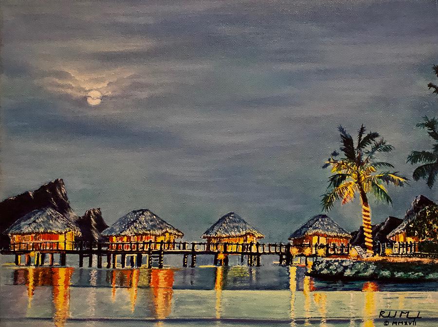 Christmas Painting - Bora Bora Christmas by Roland Miguel