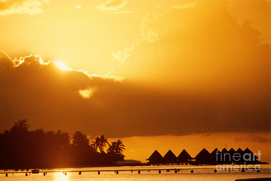 Bora Bora, Sunset Photograph by Joe Carini - Printscapes