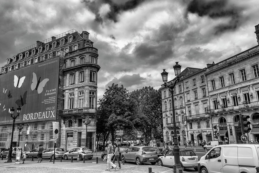 Bordeaux Cityscape in Mono Photograph by Georgia Clare