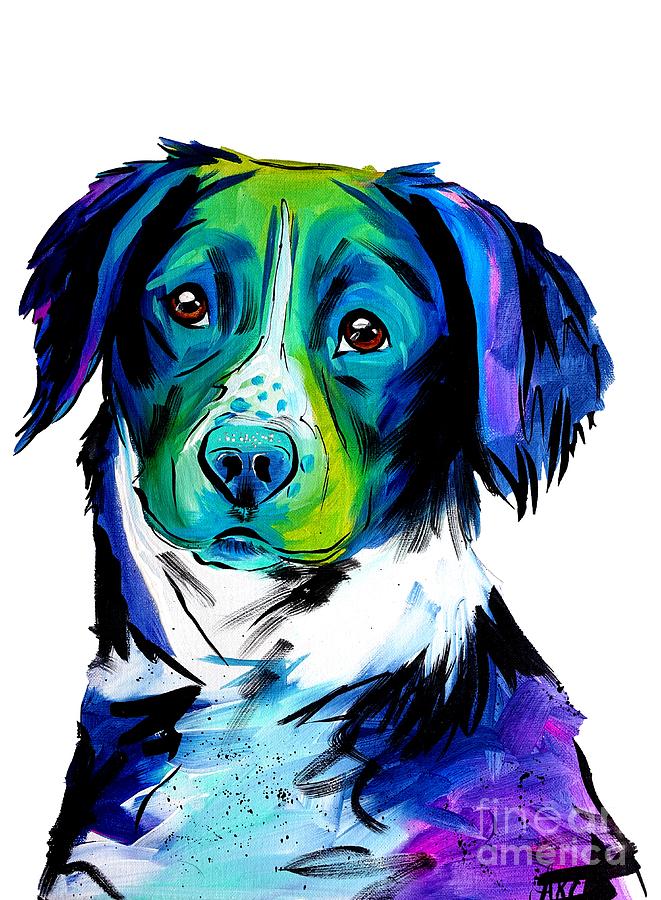 Abstract Painting - Border Collie by Abbi Kay