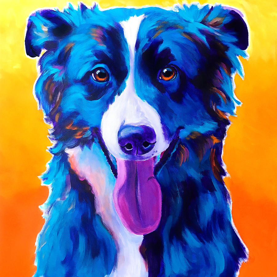 Dog Painting - Border Collie - Jinx by Dawg Painter