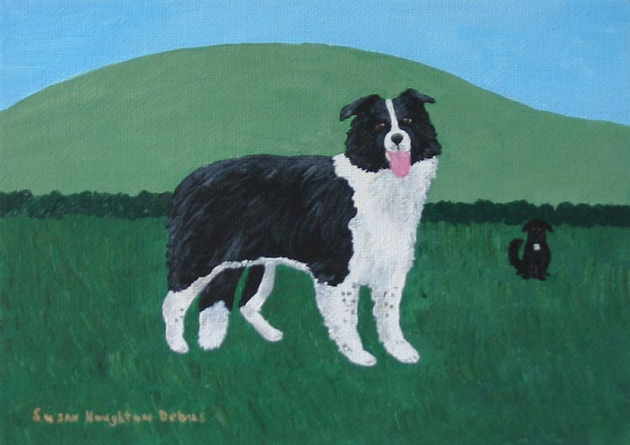 Dog Painting - Border Collie by Susan C Houghton