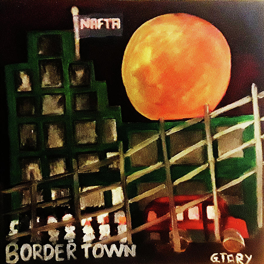 Border Town Pixel Digital Art by Gabby Tary