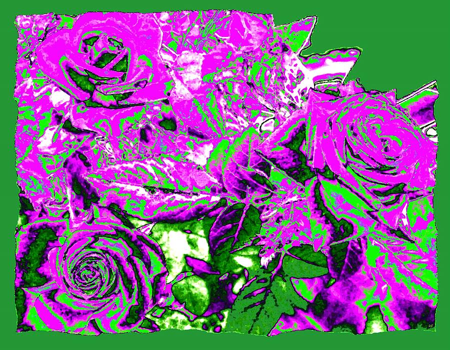 Bordered Elegant Roses Digital Art by Will Borden