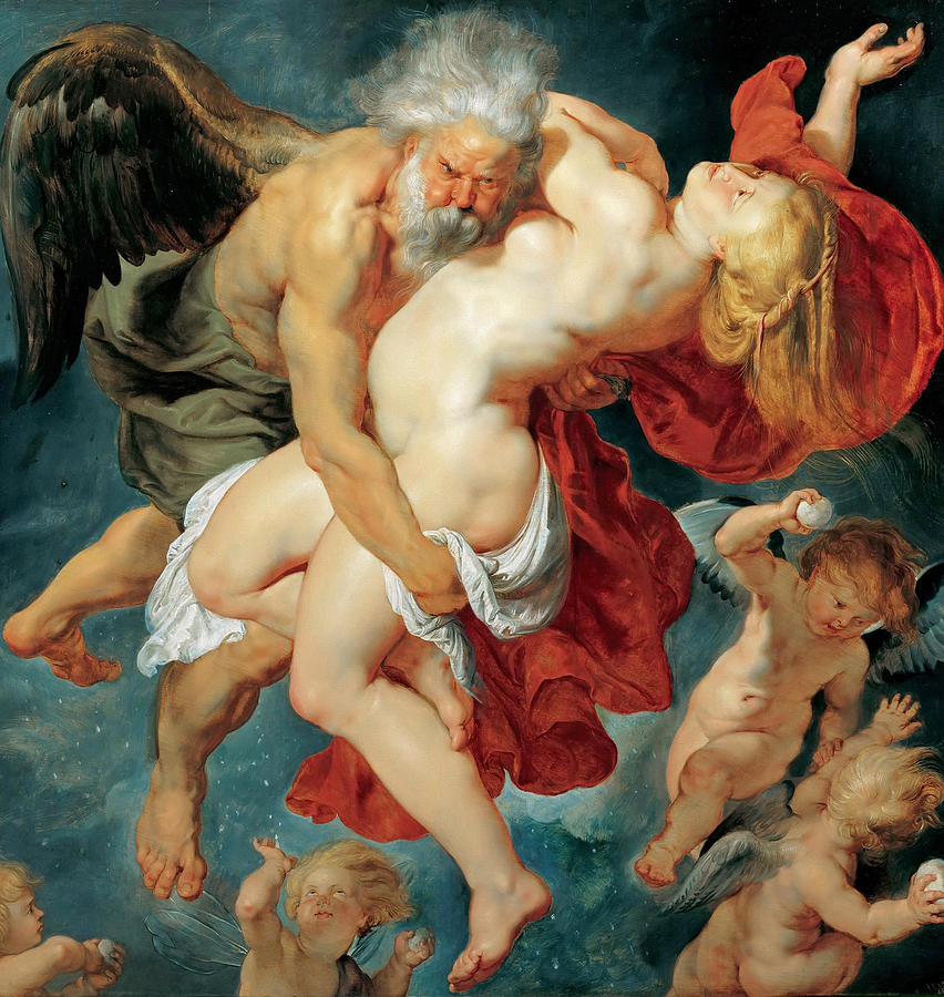 Boreas Abducting Oreithyia Painting by Peter Paul Rubens