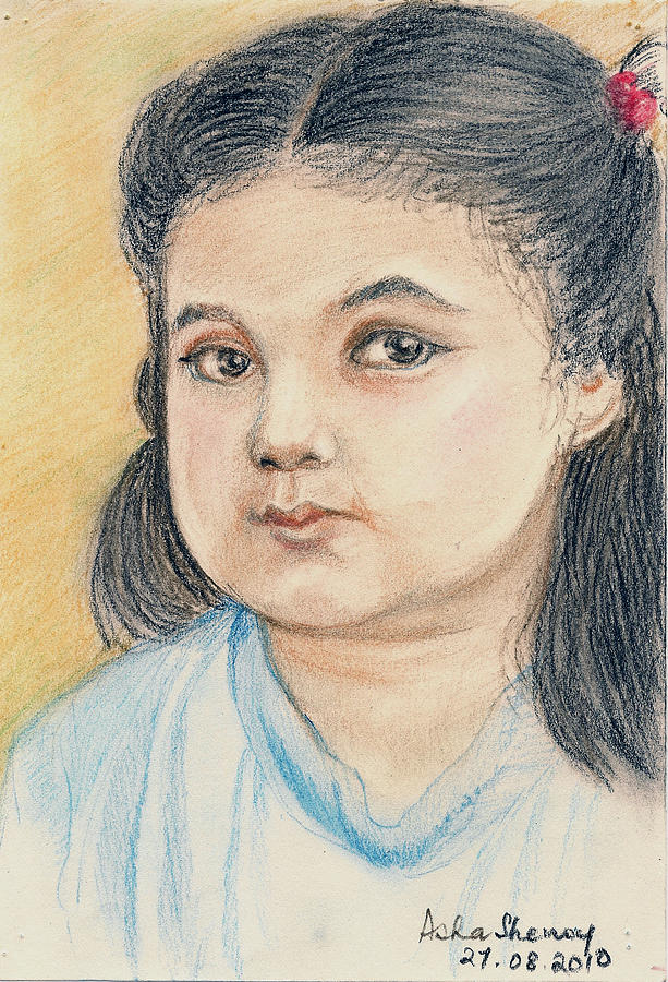 Bored and glum Drawing by Asha Sudhaker Shenoy