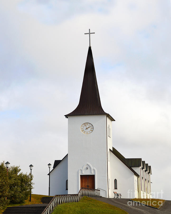 Borgarnes Church, Iceland Photograph by Catherine Sherman