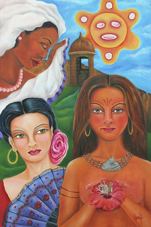 Taino Painting - Borinquen Roots by Janice Aponte