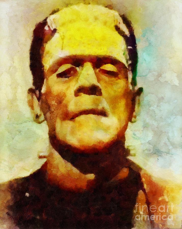 Boris Karloff as Frankenstein Painting by Esoterica Art Agency | Fine ...