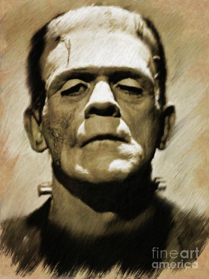 Boris Karloff as Frankensteins Monster Painting by Esoterica Art Agency
